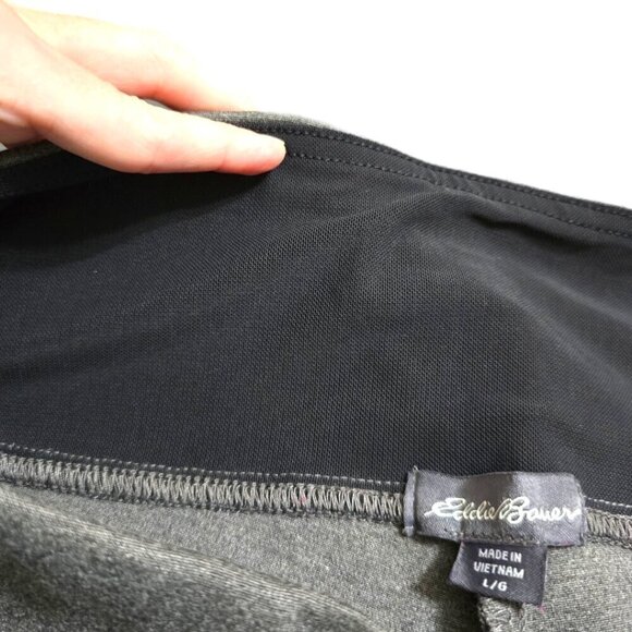 Eddie Bauer Gray Tummy Control Ponte Stretch Crop Leggings Sz L - Picture 6 of 9